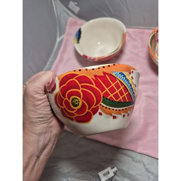 (3) Vida Eva Mendes for Espana Rose Print Cereal Bowls 6” - Picture 3 of 6